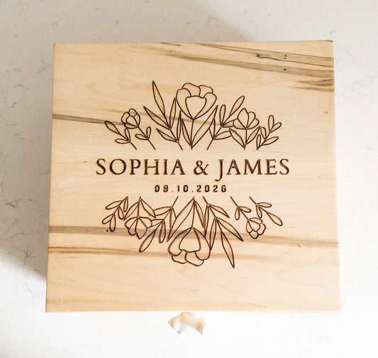 Wedding Keepsake Box, Wedding Card Box Rorey's Crafted Gifts